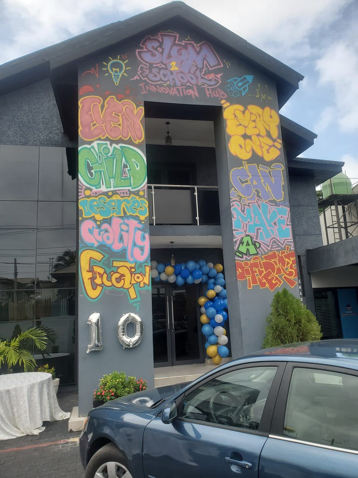 The Slum2School Innovation Hub, mural completed, Emmanuel Anaiye Ifebunmi art