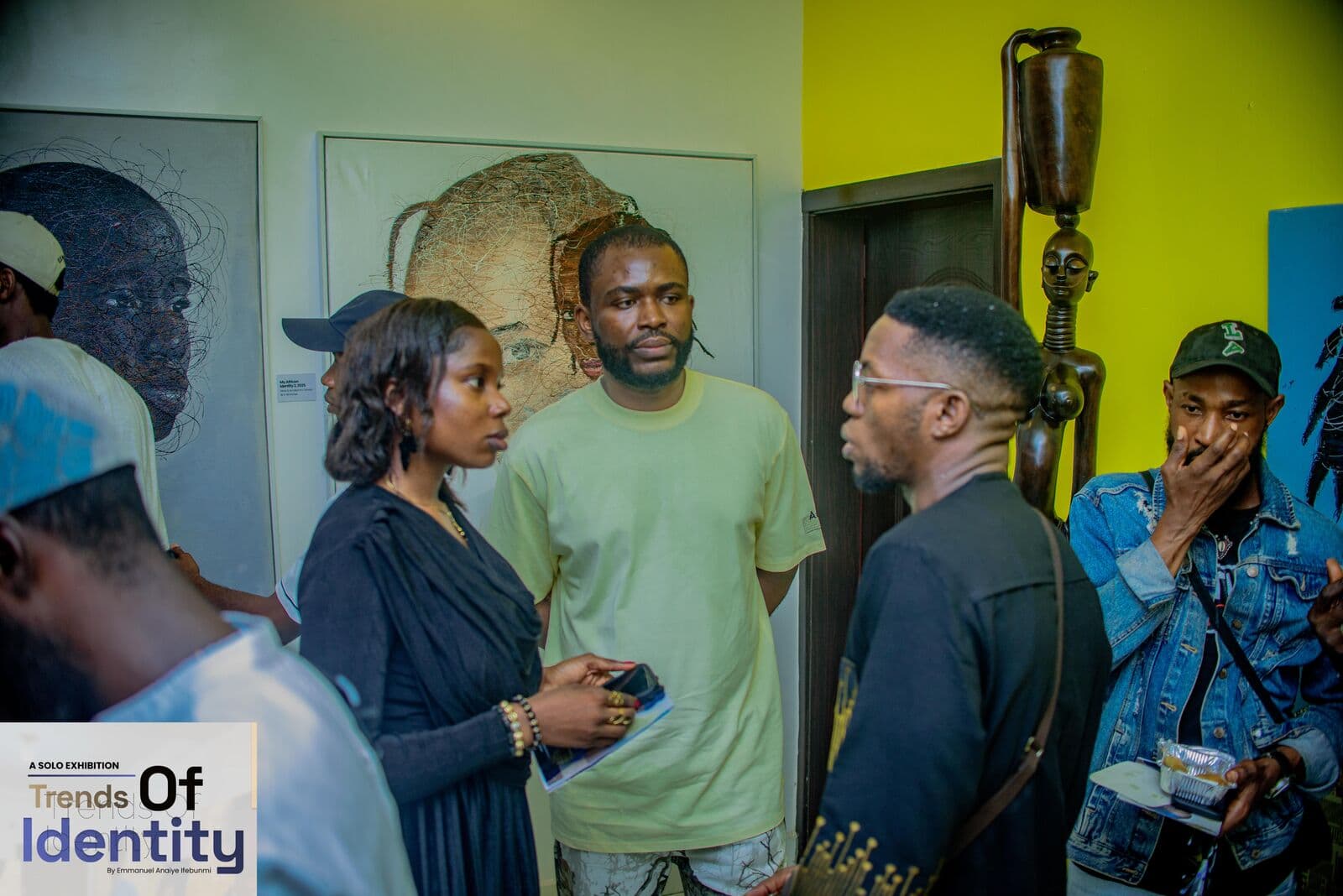 In conversation at the Trends of Identity opening, Emmanuel Anaiye Ifebunmi art